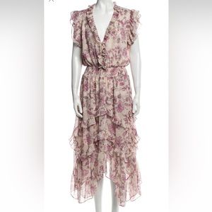 Mid-length midi Misa Los Angeles ruffle floral Dress